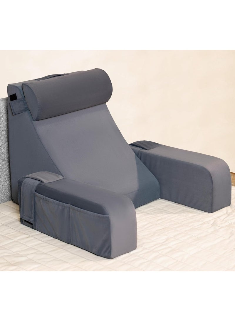 FOVERA Reading Pillow with Armrests | For Long Sitting, Reading, Work from Home & Relaxation - Image 1